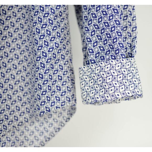 ROBERT GRAHAM LS SHIRT COTTON EMBROIDERY & CONTRASTING FLIP CUFFS M - Picture 5 of 9